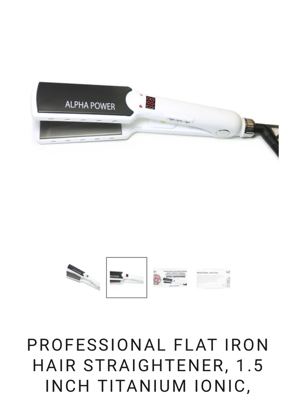White Ceramic & Ionic Hair Iron - Professional Straightener